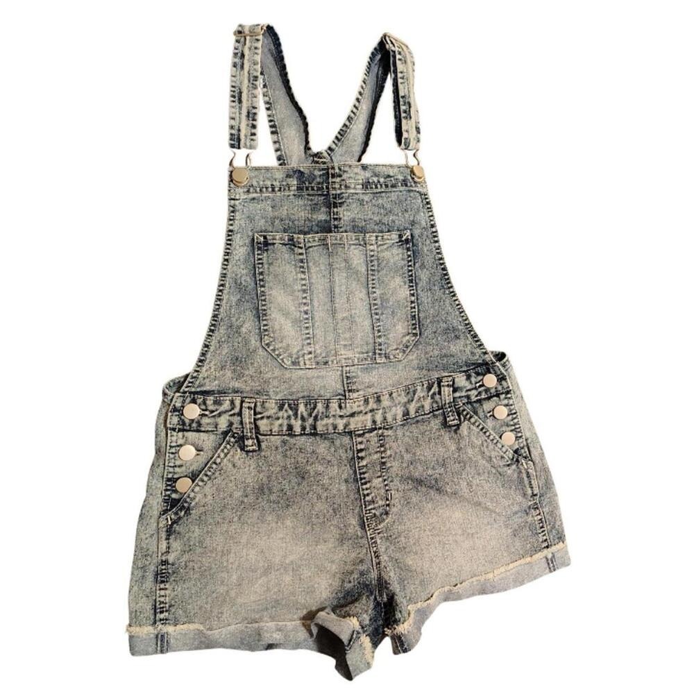 Womens Denim Shortalls Size 7-9 Y2K Country Cowgirl Festival Summer